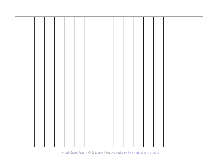 1/2 Inch Graph Paper (Landscape)