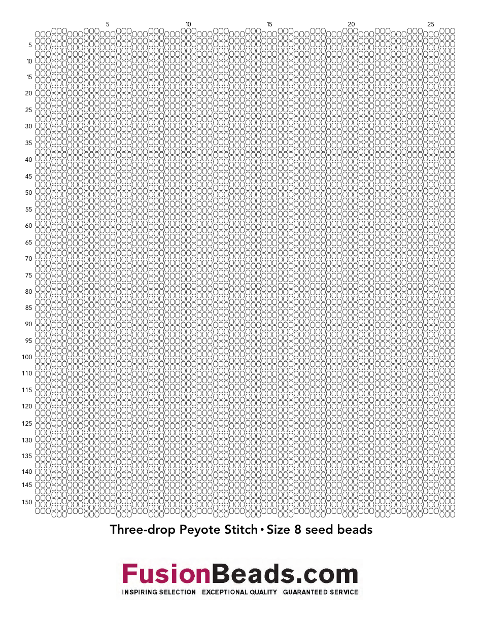 Three-Drop Peyote Stitch Graph Paper - Size 8 Seed Beads Download ...