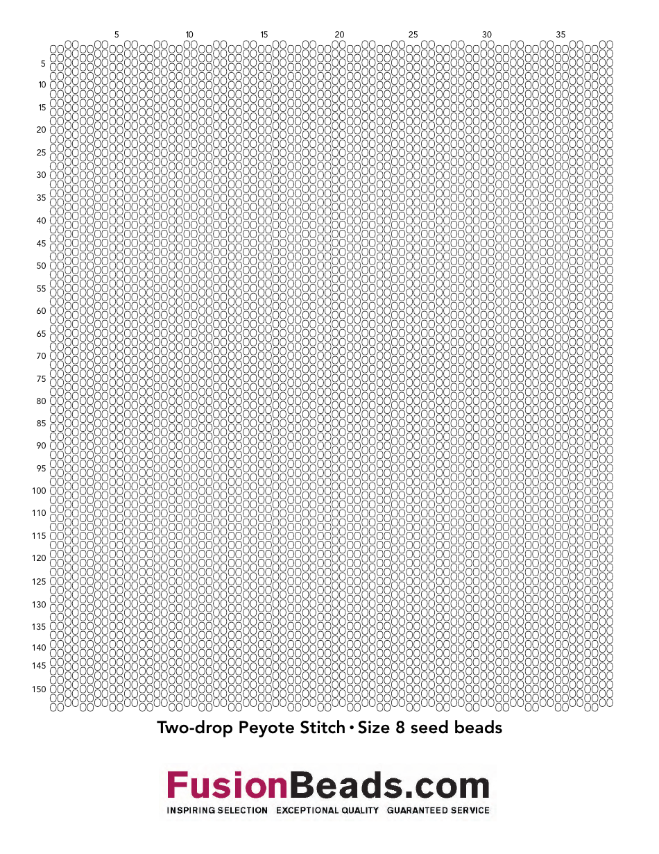 Two-Drop Peyote Stitch Graph Paper - Size 8 Seed Beads