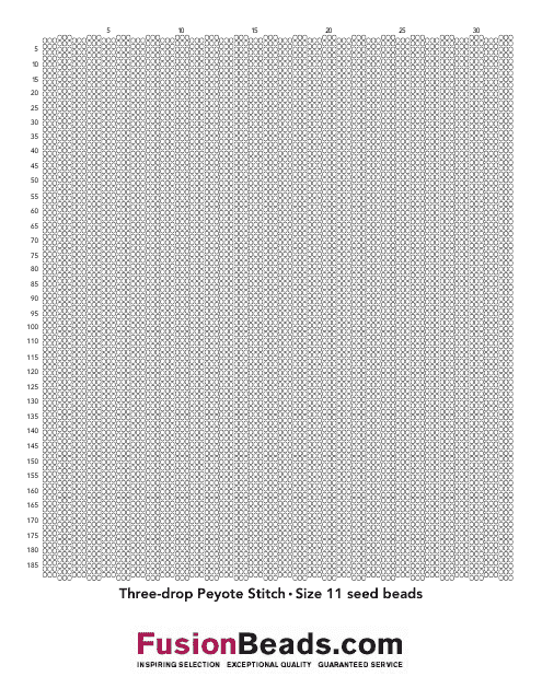 Preview of Three-Drop Peyote Stitch Graph Paper - Size 11 Seed Beads document