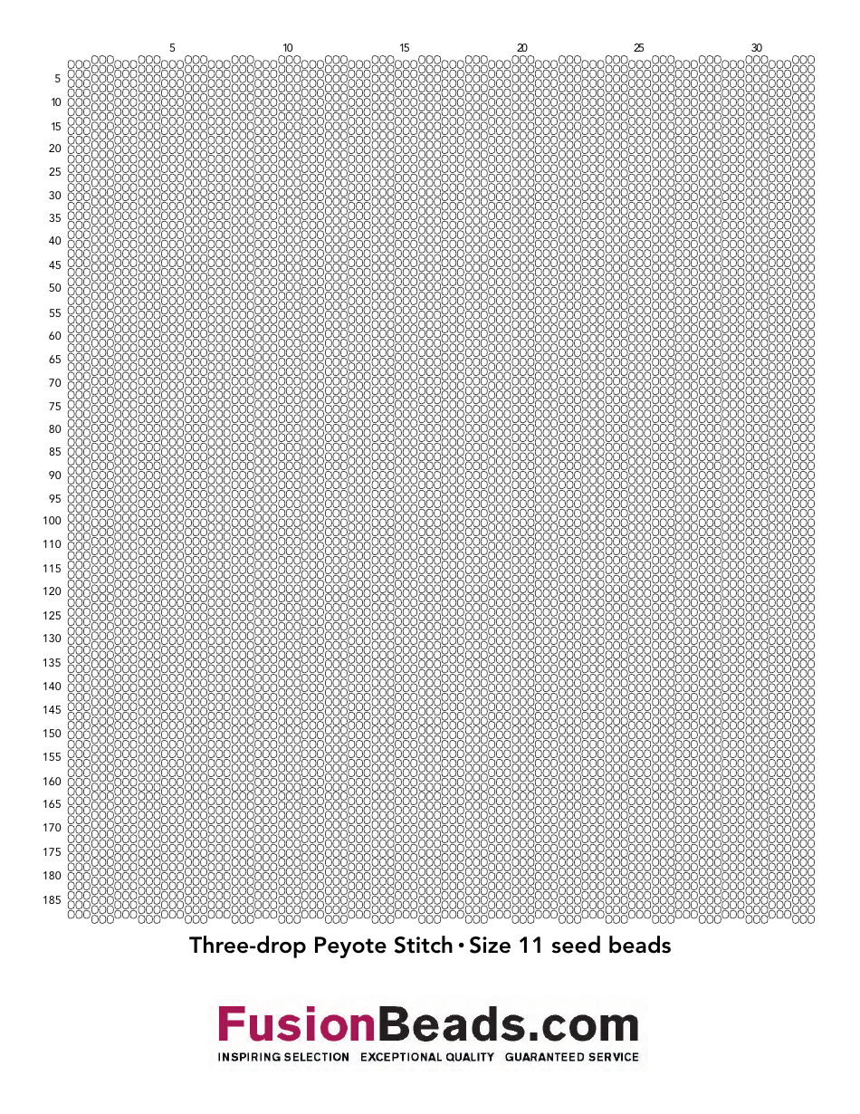 ThreeDrop Peyote Stitch Graph Paper Size 11 Seed Beads Download