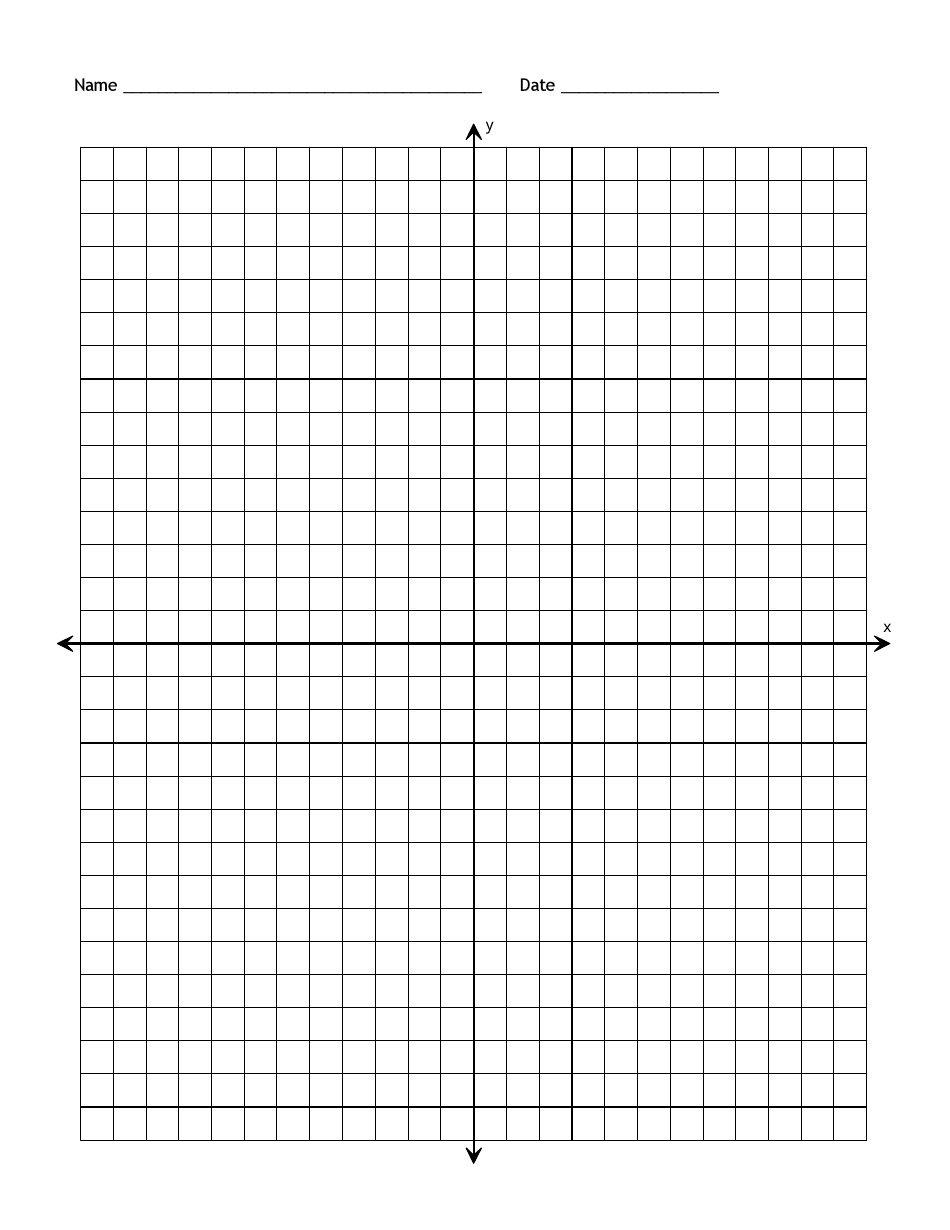 Full Page Blank Coordinate Grid Paper With Axis