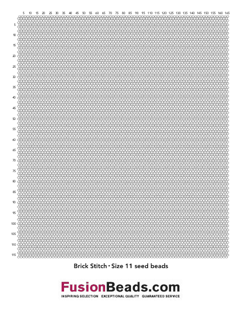 &quot;Black Brick Stitch Graph Paper Template - Size 11 Seed Beads&quot; Download Pdf