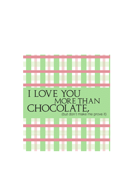Valentine's Day Chocolate Wrapper/Gift Tag Download Pdf
