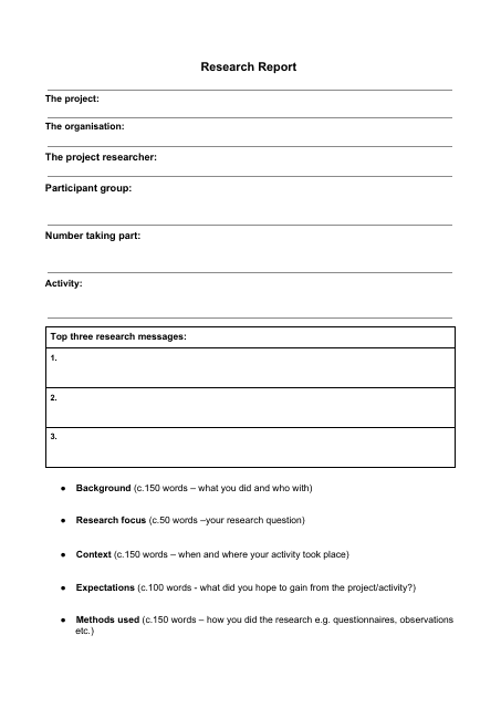 Research Report Form