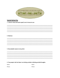 Suicidal Safety Plan Template - Attempted Suicide Help