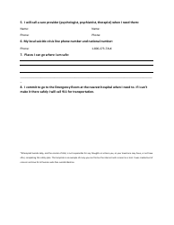 Suicidal Safety Plan Template - Attempted Suicide Help, Page 2