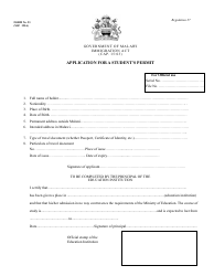 Form 23 Application for a Student&#039;s Permit - Malawi