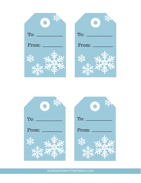Blue Christmas gift tag templates image preview