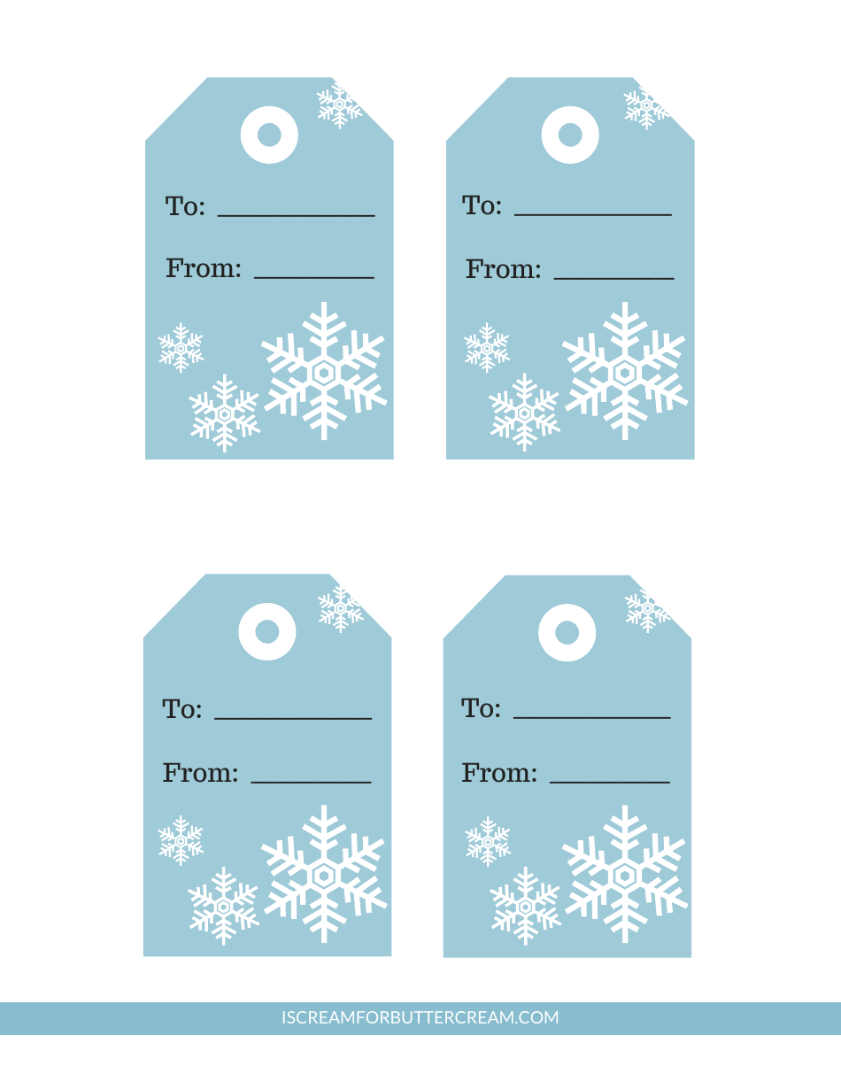 Blue Christmas gift tag templates image preview