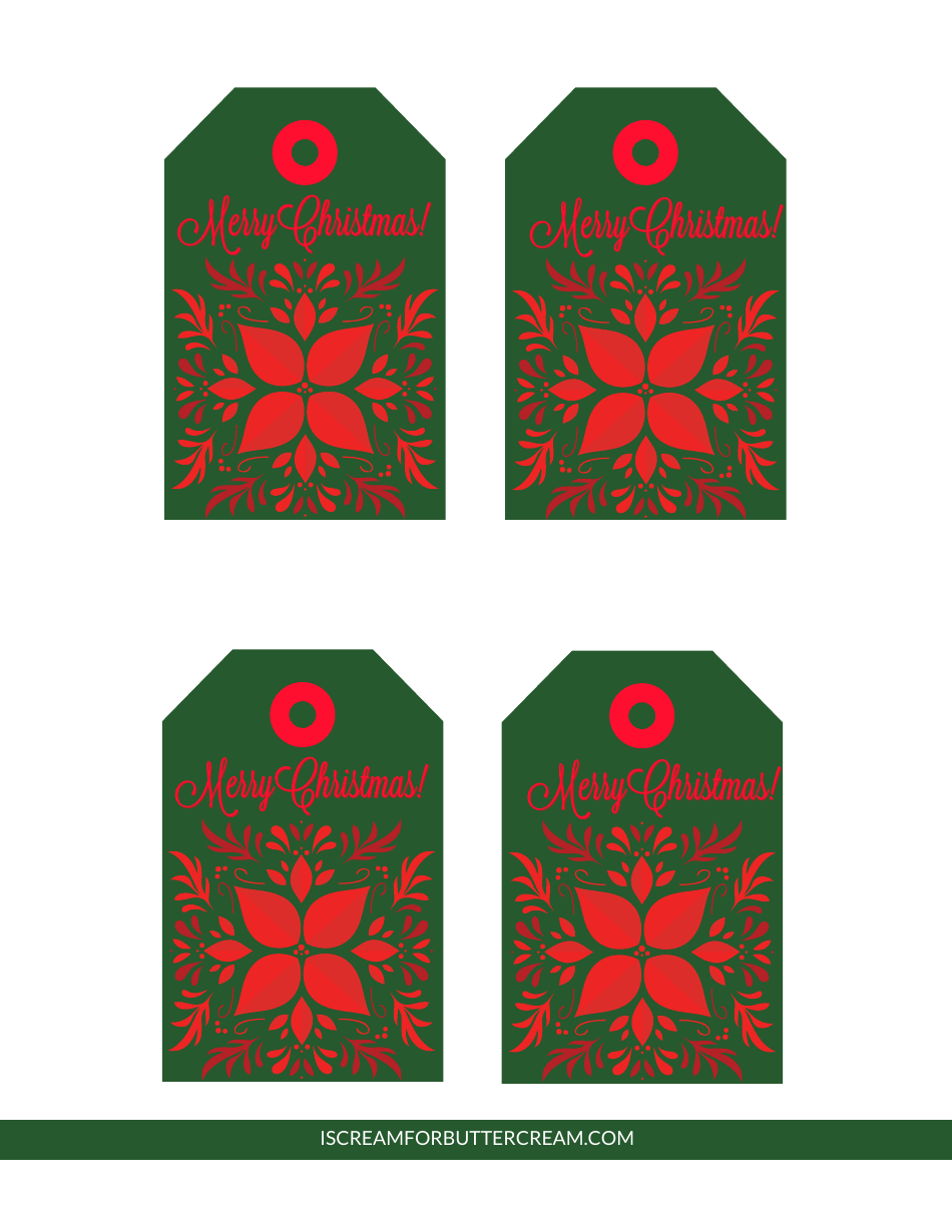 Green and Red Christmas Gift Tag Templates