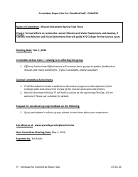 Committee Report out Template, Page 2