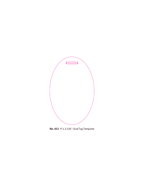 Oval Tag Template with dimensions 4" X 2-5/8