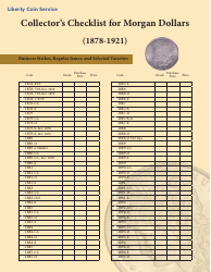 Document preview: Collector's Checklist for Morgan Dollars - Liberty Coin Service