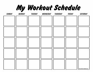 Document preview: My Workout Schedule Template
