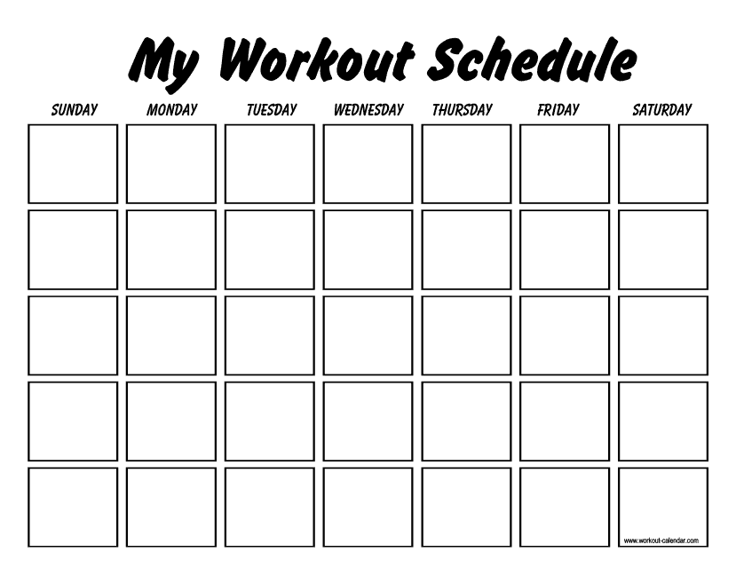 Weekly Workout Schedule Template Download Printable PDF Templateroller