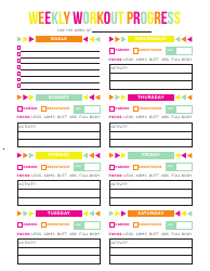 Document preview: Weekly Workout Progress Tracking Template