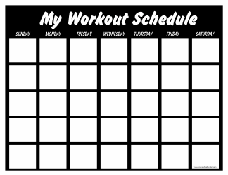 Black Workout Schedule Template