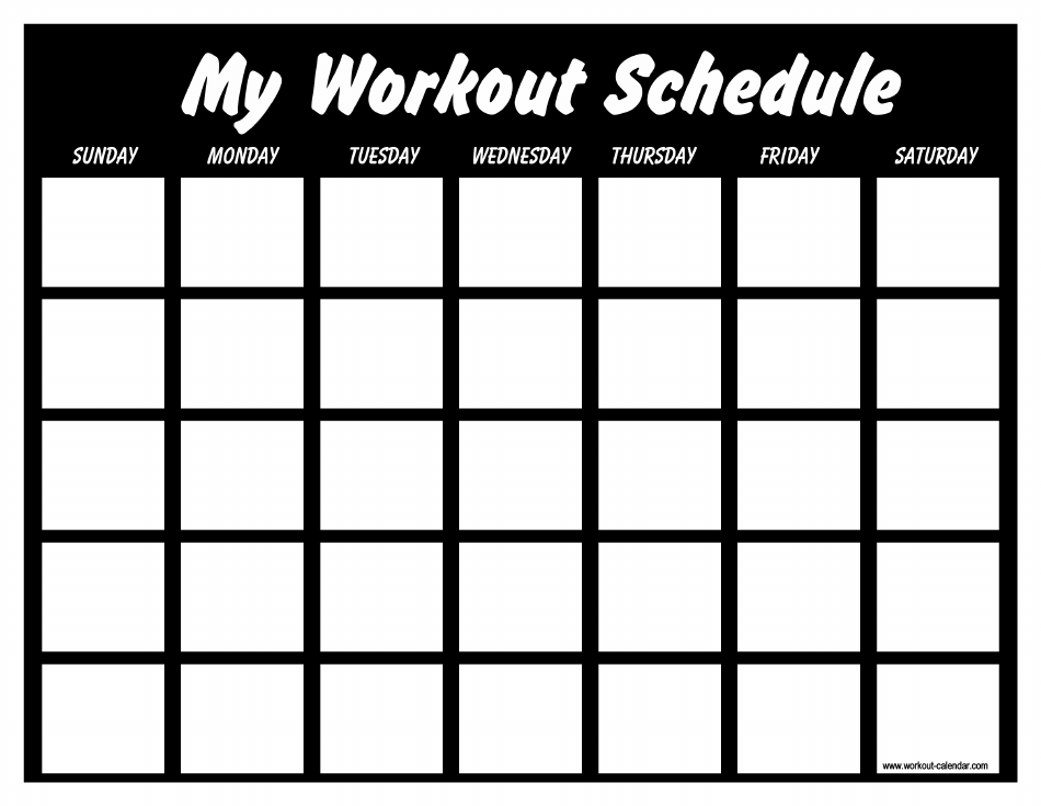 Black Workout Schedule Template Preview