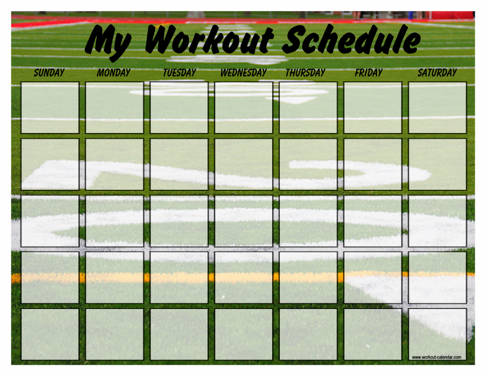 Football Weekly Workout Schedule Template Preview - Nurture Your Athletic Ability to Excel on the Field with Our Football Weekly Workout Schedule Template