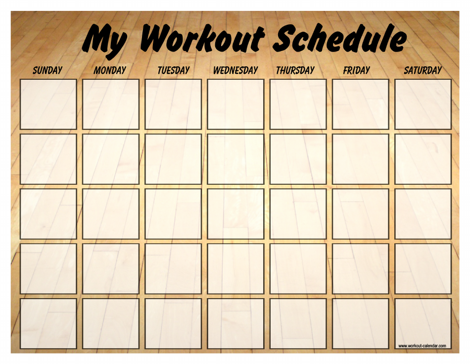 Gym Weekly Workout Schedule Template - Image Preview