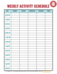 Weekly Activity Schedule Template - Monday to Friday - Hi Mama Download ...