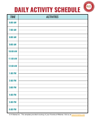 Document preview: Daily Activity Schedule Template - Hi Mama