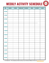 Weekly Activity Schedule Template - Monday to Sunday - Hi Mama Download ...