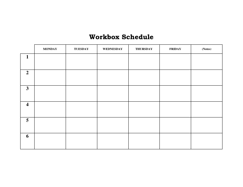 About Workbox Schedule Template