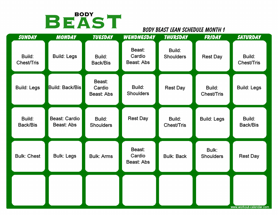 Beast Workout Chart EOUA Blog Beast Workout Chart EOUA Blog