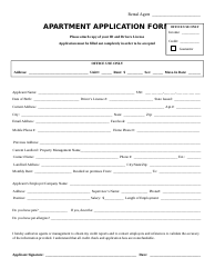 Document preview: Apartment Application Form
