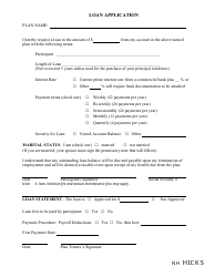 Loan Application Form - Nh Hicks