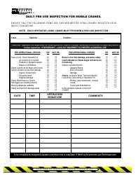 Document preview: Daily Mobile Cranes Pre-use Inspection Form - Industrial Safety Trainers Ins.