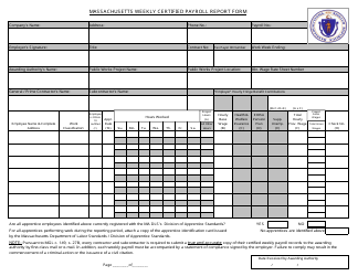 &quot;Weekly Certified Payroll Report Form&quot; - Massachusetts