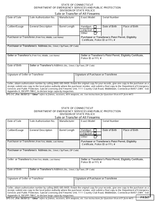 Form DPS-3-C  Printable Pdf