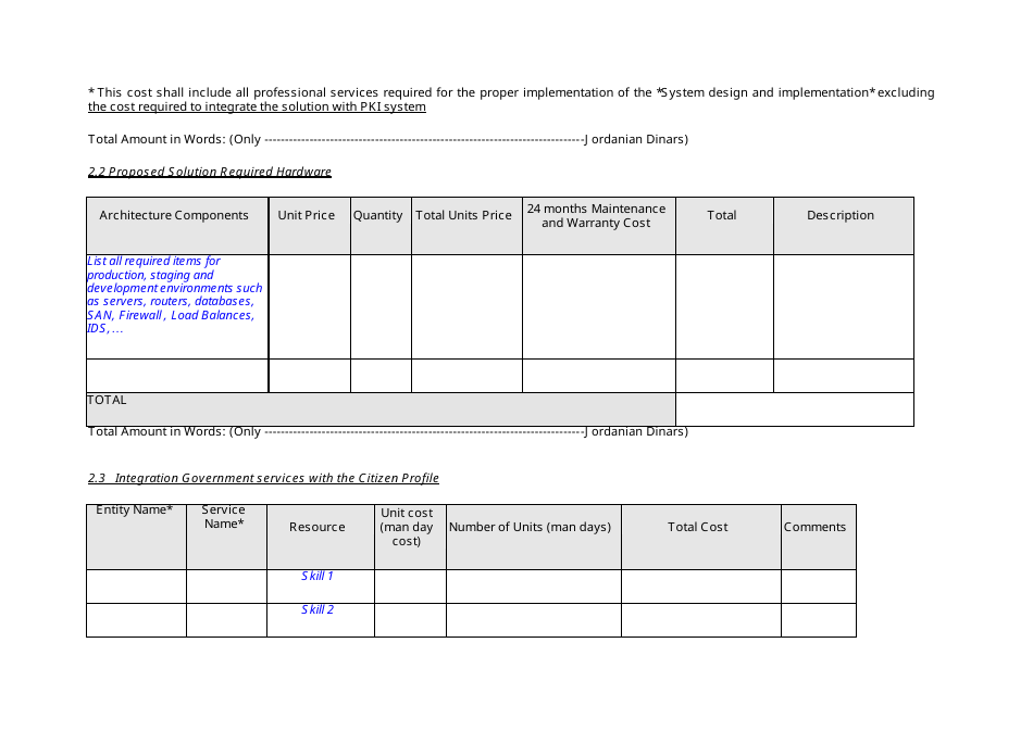 Technical and Financial Proposal Template, Page 10
