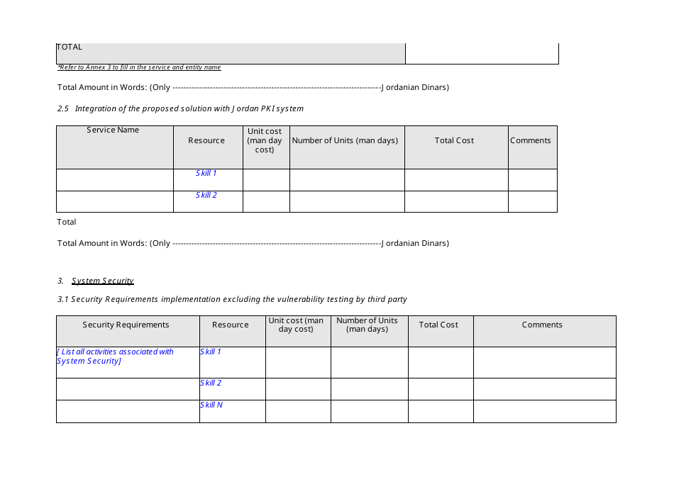 Technical and Financial Proposal Template, Page 11