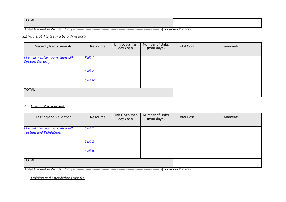 Technical and Financial Proposal Template, Page 12