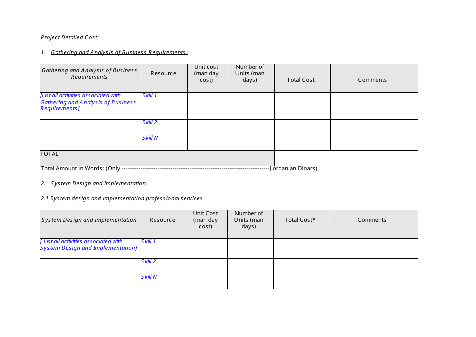 Technical and Financial Proposal Template, Page 9