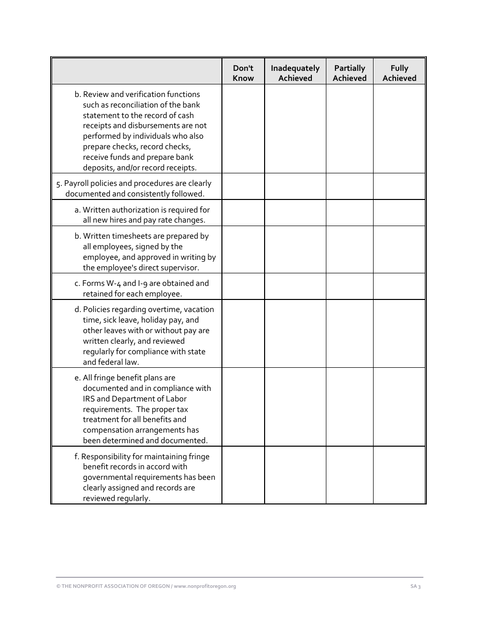 Nonprofit Financial Management Self Assessment Form - Fill Out, Sign 