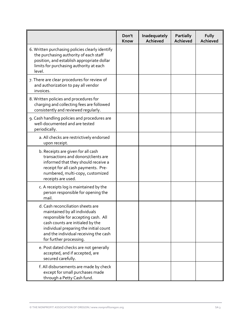 Nonprofit Financial Management Self Assessment Form - Fill Out, Sign ...