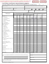 &quot;Cost/Price Proposal Breakdown Summary Template&quot;