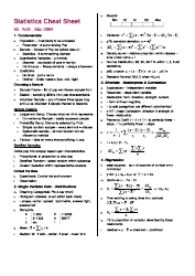 &quot;Statistics Cheat Sheet - Principles of Statistics, University of Nevada&quot;