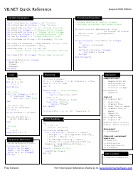 Document preview: Vb.net Quick Reference Cheat Sheet