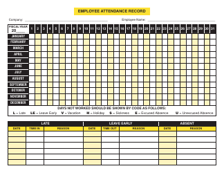 &quot;Employee Attendance Record Template&quot;