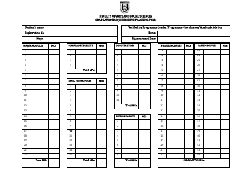 &quot;Graduation Requirements Tracking Form - Faculty of Arts and Social Sciences&quot; - Islamic Republic of Iran