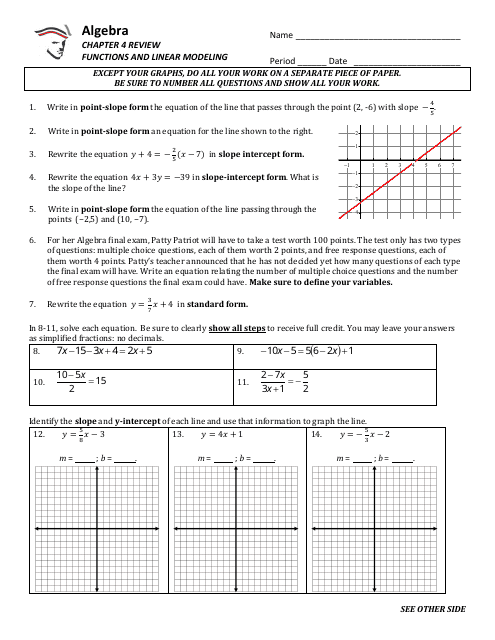 Functions And Linear Modeling Worksheet With Answer Key Download