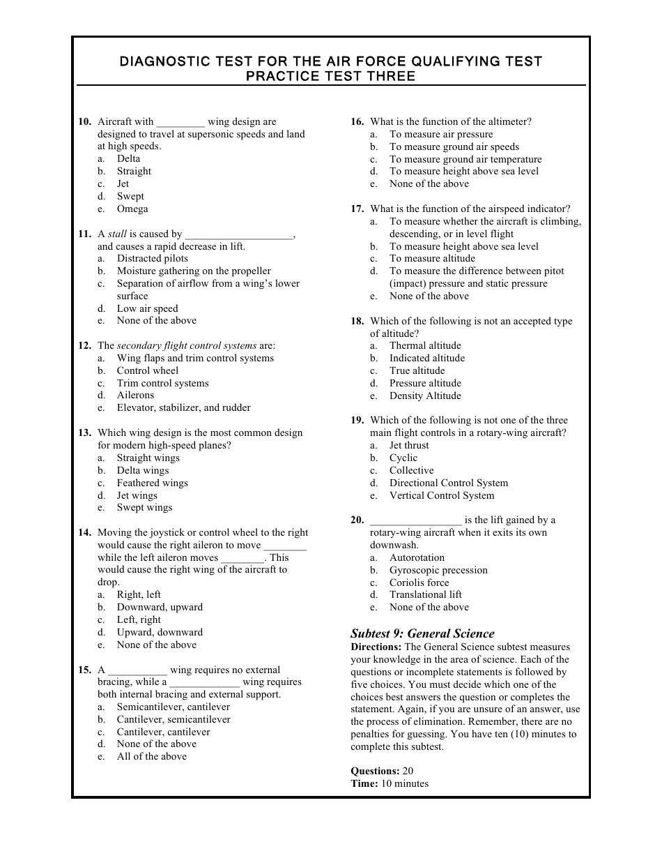 Diagnostic Test for the Air Force Qualifying Test, Page 21
