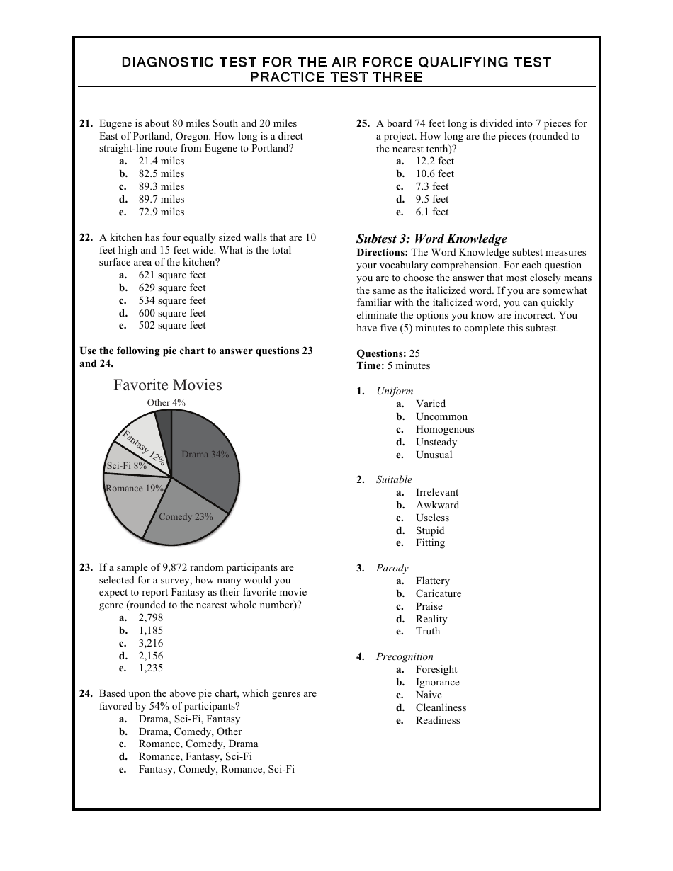 Diagnostic Test for the Air Force Qualifying Test, Page 5