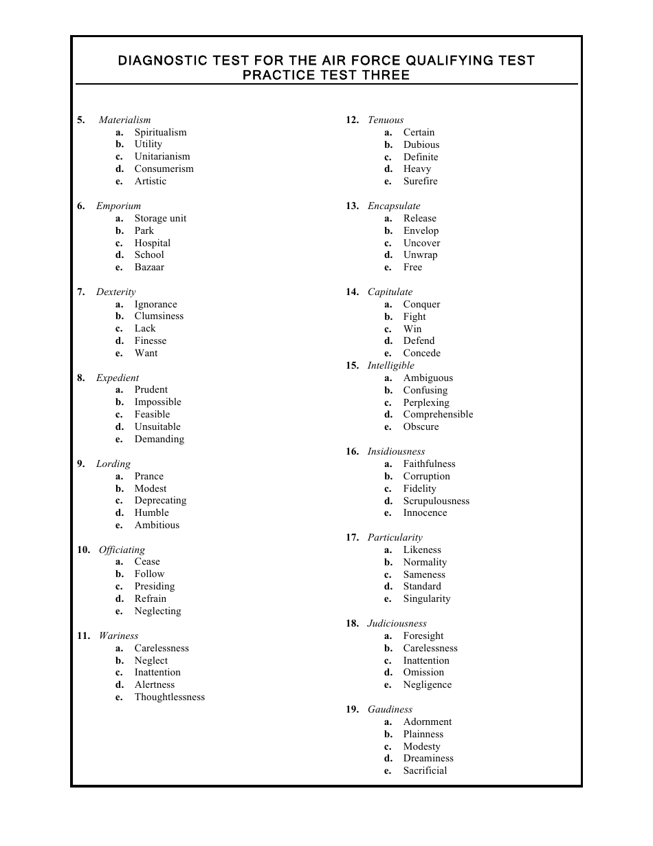 Diagnostic Test for the Air Force Qualifying Test, Page 6